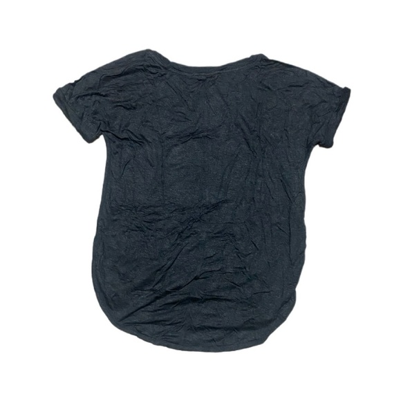 Matty M NWT Solid Dark Charcoal Color Basic Short Sleeve Shirt Top Sz S New - Picture 3 of 4